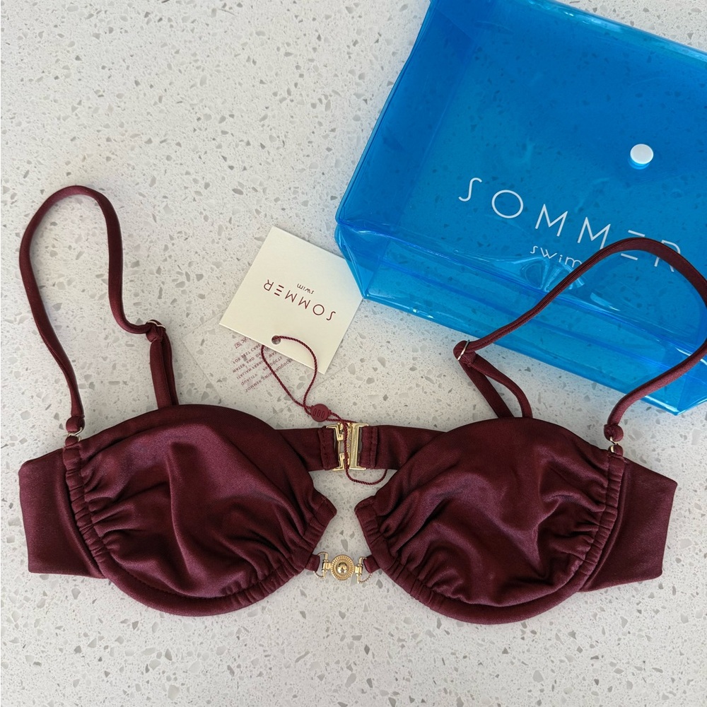 SOMMER Swim Bikini Top with Gold Accents